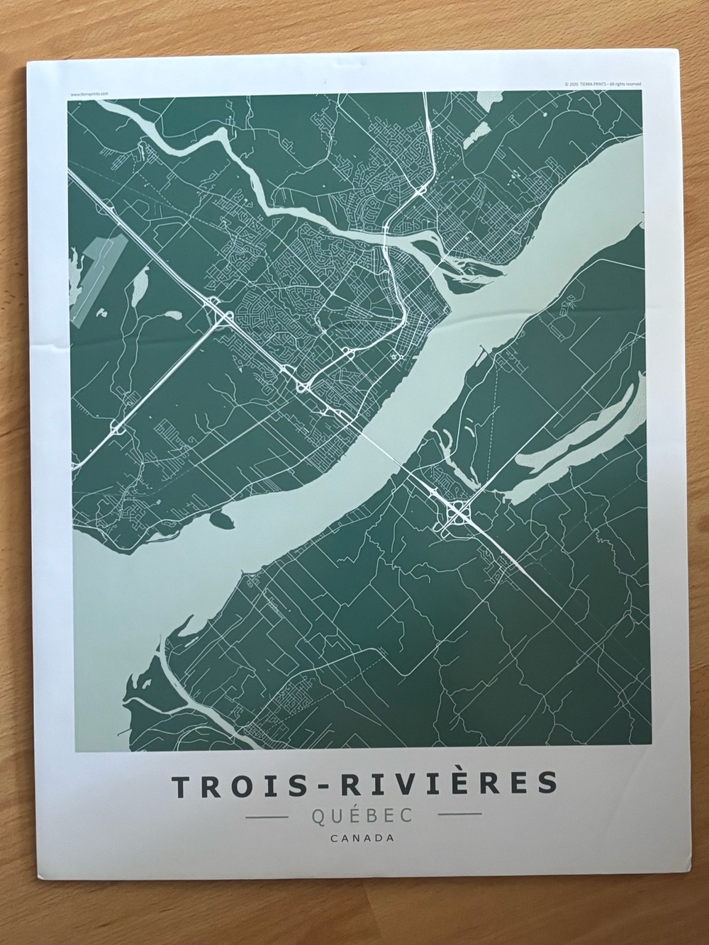 Trois-Rivières Québec Map Art Print — Deep Green